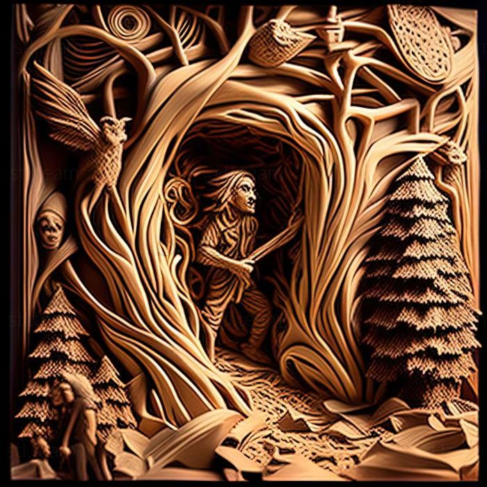 3D модель Иллюзия Путаница Хохо и таинственный лес (STL)